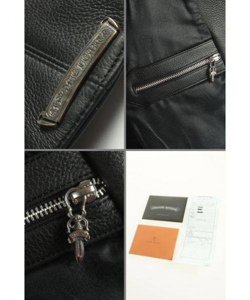 CHROME HEARTS（クロムハーツ）CHROME HEARTS（クロムハーツ） クラシック2Bレザーベスト ブラック サイズMの古着・服飾アイテム