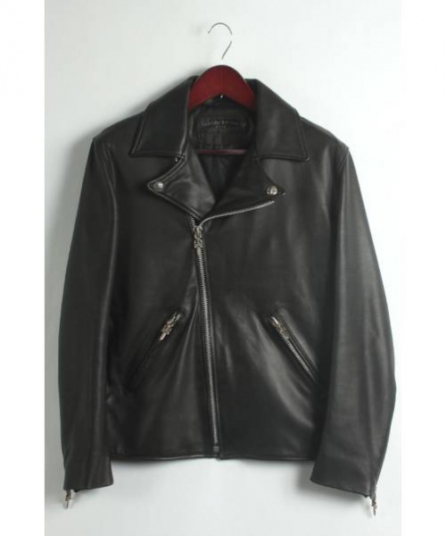 CHROME HEARTS（クロムハーツ）CHROME_HEARTS（クロムハーツ） BASIC MOTO レザーライダース ブラック サイズ表記なし(JVP S 相当)の古着・服飾アイテム