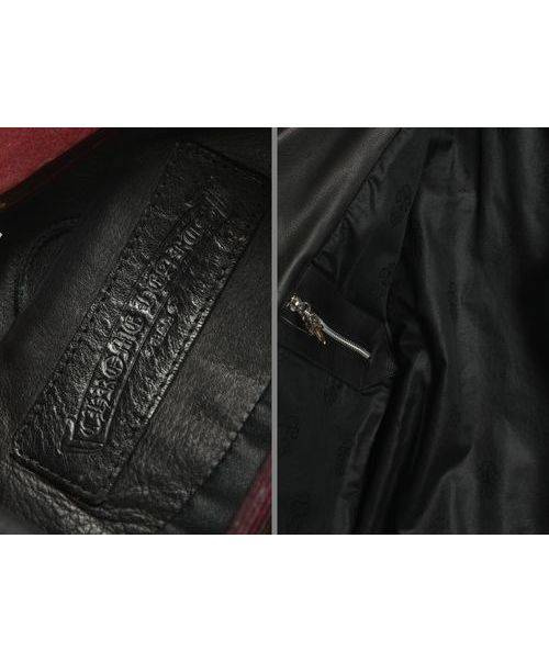 CHROME HEARTS（クロムハーツ）CHROME_HEARTS（クロムハーツ） BASIC MOTO レザーライダース ブラック サイズ表記なし(JVP S 相当)の古着・服飾アイテム