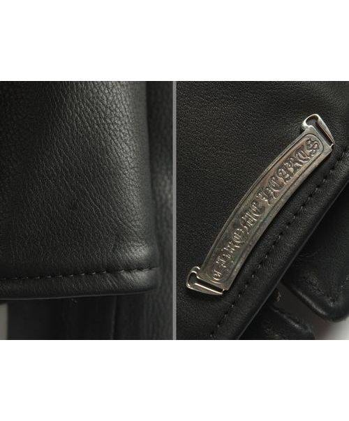 CHROME HEARTS（クロムハーツ）CHROME_HEARTS（クロムハーツ） BASIC MOTO レザーライダース ブラック サイズ表記なし(JVP S 相当)の古着・服飾アイテム