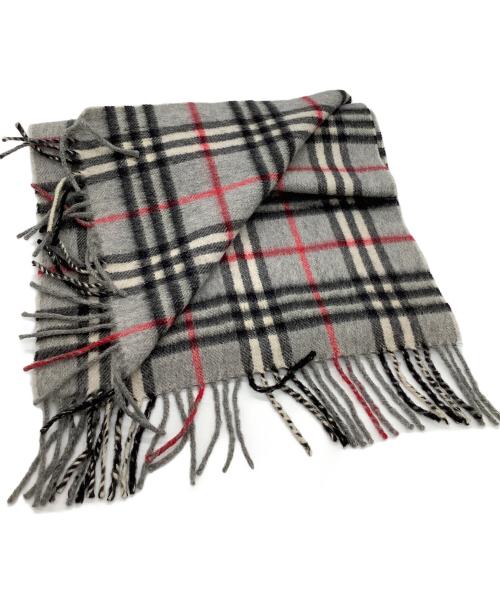 Burberry's（バーバリーズ）Burberry's (バーバリーズ) マフラー ブラウン×グレーの古着・服飾アイテム