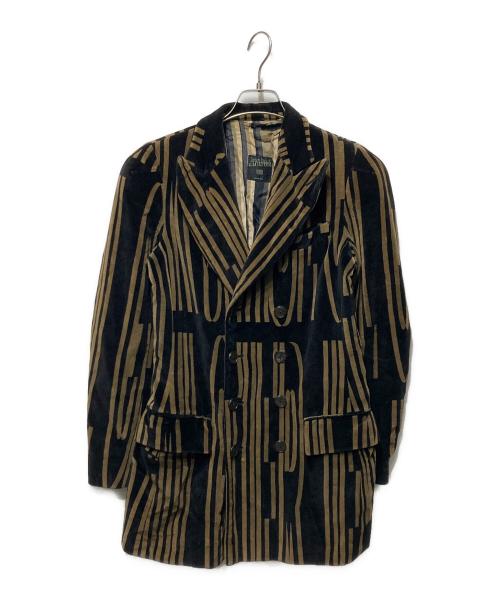 Jean Paul Gaultier FEMME（ジャンポールゴルチエ フェム）Jean Paul Gaultier FEMME (ジャンポールゴルチエ フェム) 総柄ベロアジャケット/Velour jacket ブラック サイズ:42の古着・服飾アイテム