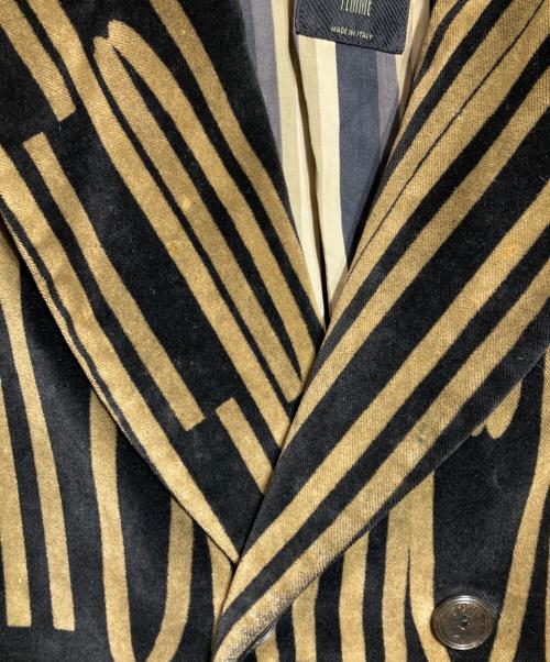 Jean Paul Gaultier FEMME（ジャンポールゴルチエ フェム）Jean Paul Gaultier FEMME (ジャンポールゴルチエ フェム) 総柄ベロアジャケット/Velour jacket ブラック サイズ:42の古着・服飾アイテム