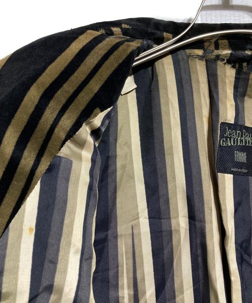 Jean Paul Gaultier FEMME（ジャンポールゴルチエ フェム）Jean Paul Gaultier FEMME (ジャンポールゴルチエ フェム) 総柄ベロアジャケット/Velour jacket ブラック サイズ:42の古着・服飾アイテム