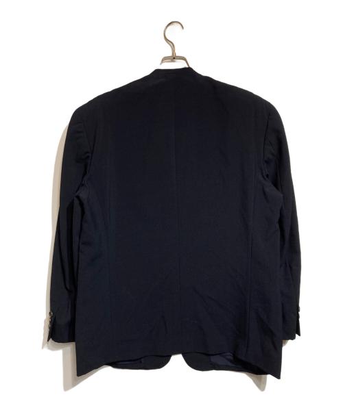 COMME des GARCONS HOMME PLUS（コムデギャルソンオムプリュス）COMME des GARCONS HOMME PLUS (コムデギャルソンオムプリュス) ウールジャケット/Wool Gabardine Collarless Jacket  ネイビー サイズ:Sの古着・服飾アイテム