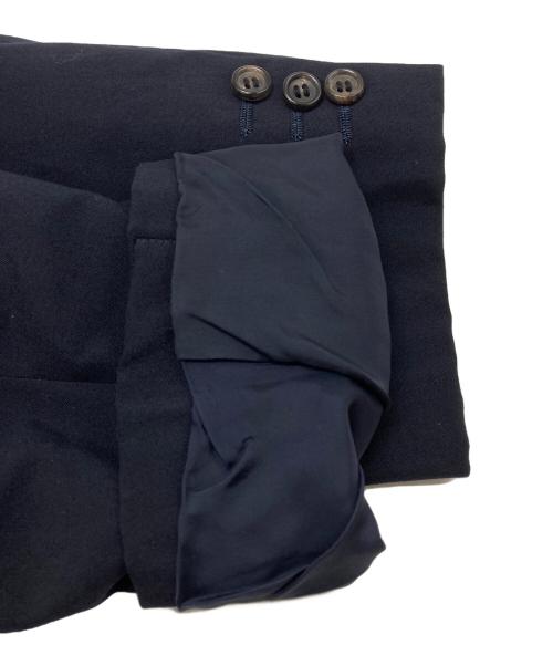 COMME des GARCONS HOMME PLUS（コムデギャルソンオムプリュス）COMME des GARCONS HOMME PLUS (コムデギャルソンオムプリュス) ウールジャケット/Wool Gabardine Collarless Jacket  ネイビー サイズ:Sの古着・服飾アイテム