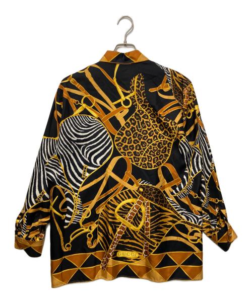 GUCCI（グッチ）GUCCI (グッチ) 総柄シルクシャツ ブラック サイズ:42の古着・服飾アイテム