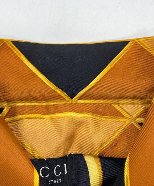 GUCCI（グッチ）GUCCI (グッチ) 総柄シルクシャツ ブラック サイズ:42の古着・服飾アイテム