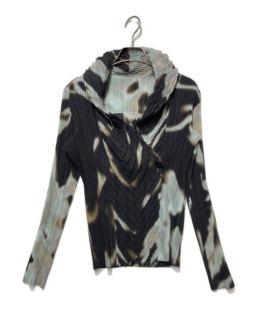 ISSEY MIYAKE FETE（イッセイミヤケフェット）ISSEY MIYAKE FETE (イッセイミヤケフェット) 総柄プリーツジャケット グレー サイズ:2の古着・服飾アイテム