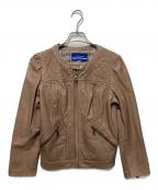 BURBERRY BLUE LABELバーバリーロンドンブルーレーベル）の古着「ラムレザージャケット」｜ブラウン