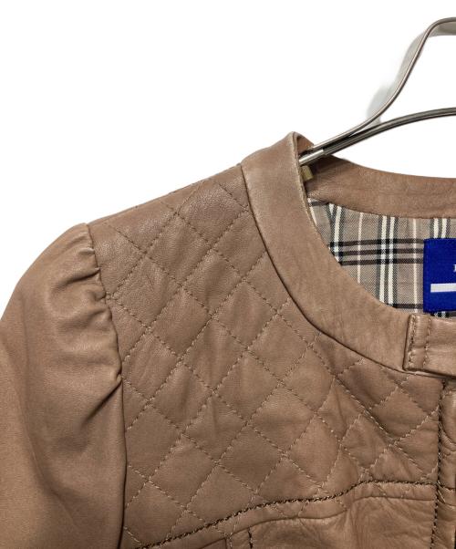 BURBERRY BLUE LABEL（バーバリーロンドンブルーレーベル）BURBERRY BLUE LABEL (バーバリーロンドンブルーレーベル) ラムレザージャケット ブラウン サイズ:38の古着・服飾アイテム