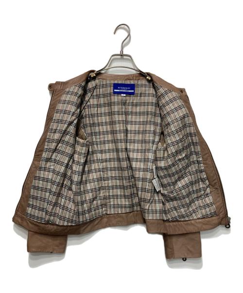 BURBERRY BLUE LABEL（バーバリーロンドンブルーレーベル）BURBERRY BLUE LABEL (バーバリーロンドンブルーレーベル) ラムレザージャケット ブラウン サイズ:38の古着・服飾アイテム