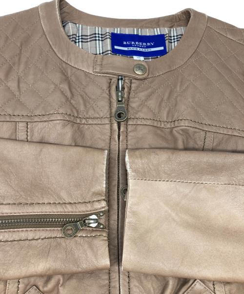BURBERRY BLUE LABEL（バーバリーロンドンブルーレーベル）BURBERRY BLUE LABEL (バーバリーロンドンブルーレーベル) ラムレザージャケット ブラウン サイズ:38の古着・服飾アイテム