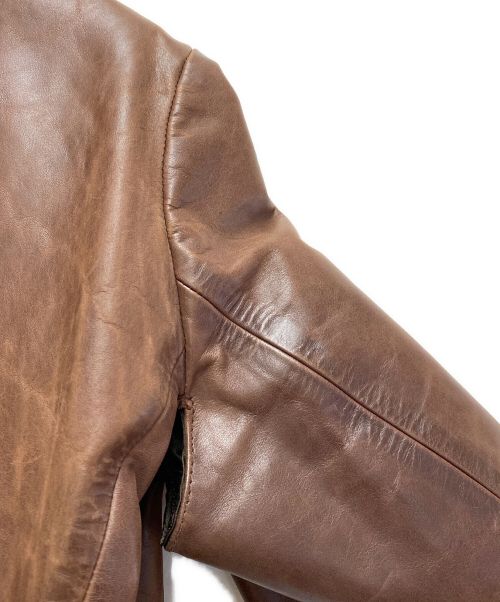 Maison Margiela（メゾンマルジェラ）Maison Margiela (メゾンマルジェラ) ハノ字 レザージャケット ブラウン サイズ:46の古着・服飾アイテム