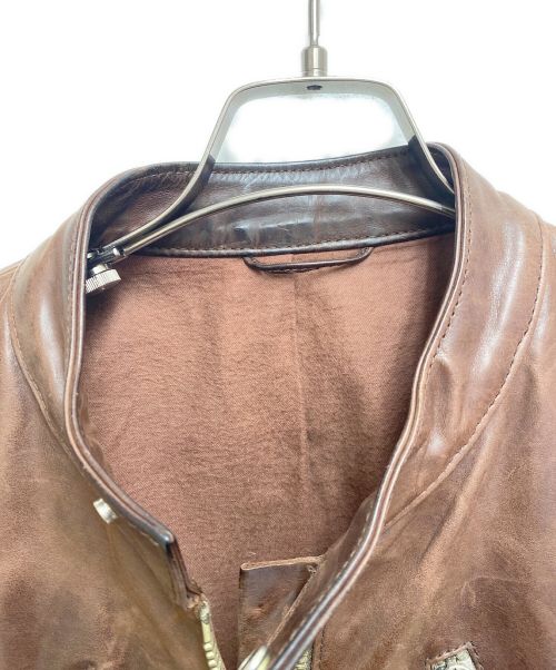 Maison Margiela（メゾンマルジェラ）Maison Margiela (メゾンマルジェラ) ハノ字 レザージャケット ブラウン サイズ:46の古着・服飾アイテム