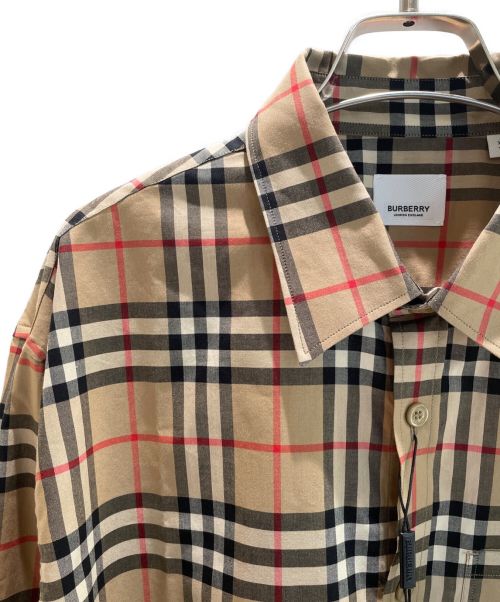 BURBERRY（バーバリー）BURBERRY (バーバリー) Logo Print Check Shirt ベージュ サイズ:XL 未使用品の古着・服飾アイテム