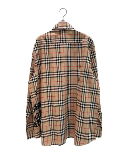 BURBERRY（バーバリー）BURBERRY (バーバリー) Logo Print Check Shirt ベージュ サイズ:XL 未使用品の古着・服飾アイテム