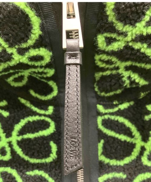 LOEWE（ロエベ）LOEWE (ロエベ) アナグラムフリースジャケット ブラック×グリーン サイズ:Mの古着・服飾アイテム