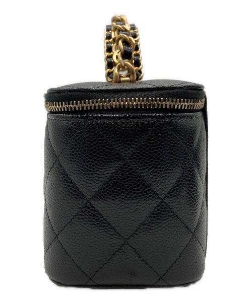 CHANEL（シャネル）CHANEL (シャネル) ロゴハンドルバニティバッグ ブラックの古着・服飾アイテム