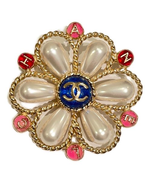 CHANEL（シャネル）CHANEL (シャネル) カラーストーンパールフラワーブローチ トリコロールカラーの古着・服飾アイテム