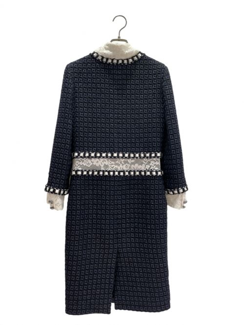 CHANEL（シャネル）CHANEL (シャネル) ツイードレースワンピース ネイビー サイズ:36の古着・服飾アイテム