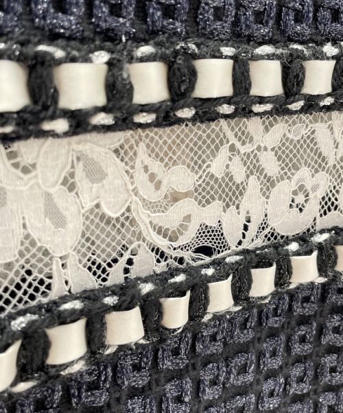 CHANEL（シャネル）CHANEL (シャネル) ツイードレースワンピース ネイビー サイズ:36の古着・服飾アイテム