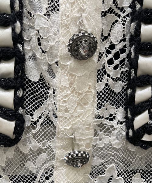 CHANEL（シャネル）CHANEL (シャネル) ツイードレースワンピース ネイビー サイズ:36の古着・服飾アイテム