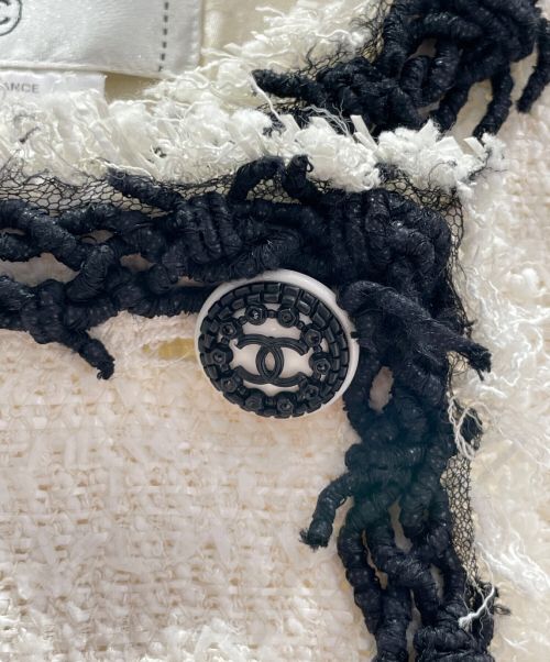 CHANEL（シャネル）CHANEL (シャネル) ダブルツイードジャケット ホワイト サイズ:36の古着・服飾アイテム