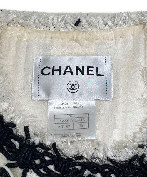 CHANEL（シャネル）CHANEL (シャネル) ダブルツイードジャケット ホワイト サイズ:36の古着・服飾アイテム