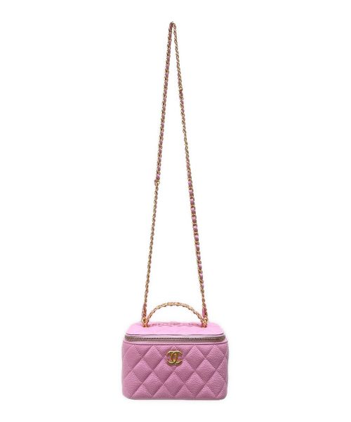 CHANEL（シャネル）CHANEL (シャネル) マトラッセロゴハンンドルバニティバッグ ピンク サイズ:-の古着・服飾アイテム