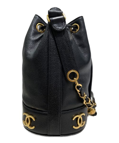 CHANEL（シャネル）CHANEL (シャネル) 巾着型トリプルココマークバケットバッグ ブラックの古着・服飾アイテム