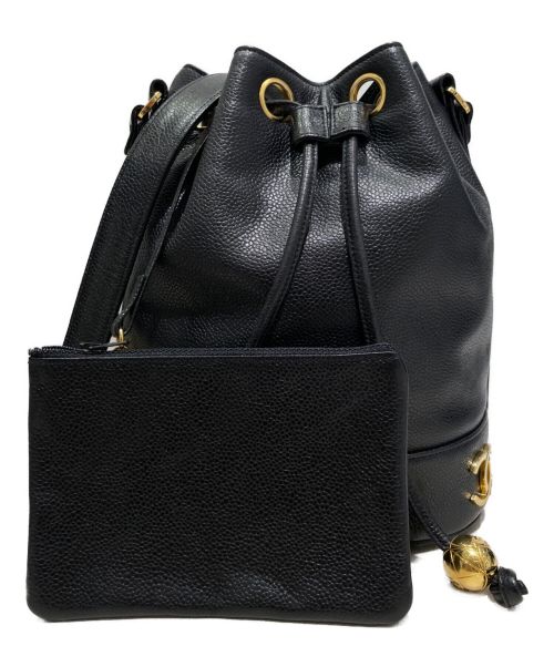 CHANEL（シャネル）CHANEL (シャネル) 巾着型トリプルココマークバケットバッグ ブラックの古着・服飾アイテム