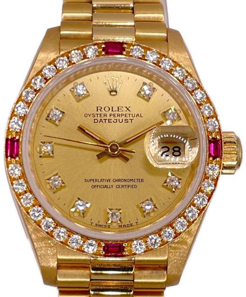 ROLEX（ロレックス）ROLEX (ロレックス) デイトジャスト 10Pダイヤ 4Pルビー シャンパンゴールド サイズ:26mmの古着・服飾アイテム