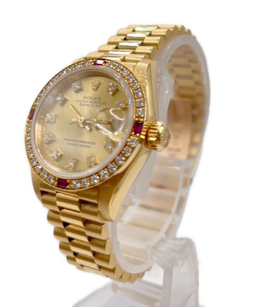 ROLEX（ロレックス）ROLEX (ロレックス) デイトジャスト 10Pダイヤ 4Pルビー シャンパンゴールド サイズ:26mmの古着・服飾アイテム