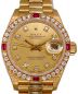 ROLEX（ロレックス）の古着「デイトジャスト 10Pダイヤ 4Pルビー」｜シャンパンゴールド