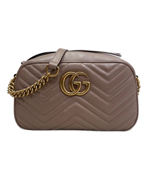 GUCCI（グッチ）GUCCI (グッチ) GGマーモント キルティングショルダーバッグ ピンクの古着・服飾アイテム