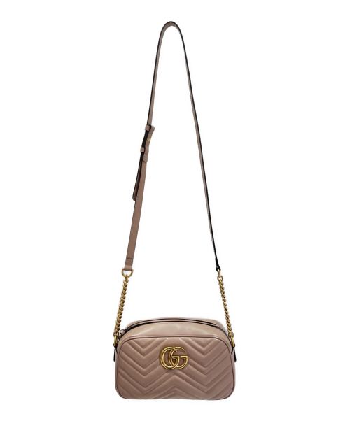 GUCCI（グッチ）GUCCI (グッチ) GGマーモント キルティングショルダーバッグ ピンクの古着・服飾アイテム