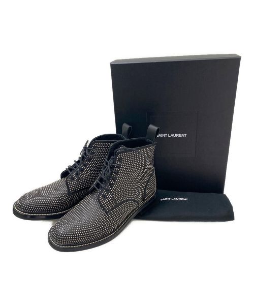 Saint Laurent Paris（サンローランパリ）Saint Laurent Paris (サンローランパリ) スタッズブーツ ブラック サイズ:38の古着・服飾アイテム