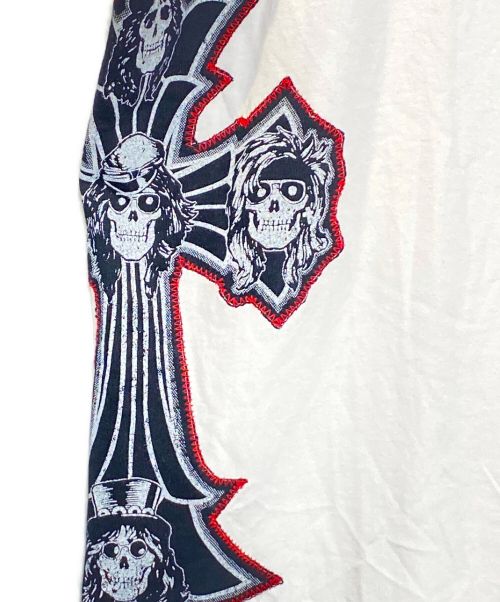 CHROME HEARTS（クロムハーツ）CHROME HEARTS (クロムハーツ) Guns N' Roses (ガンズアンドローゼズ) クロスパッチ ポケットTシャツ ホワイト サイズ:L 未使用品の古着・服飾アイテム