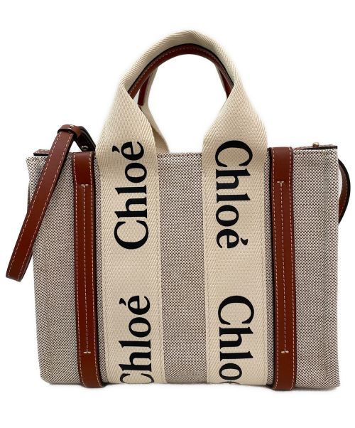 Chloe（クロエ）Chloe (クロエ) WOODY LOGO スモール アイボリー×ブラウン サイズ:スモール 未使用品の古着・服飾アイテム