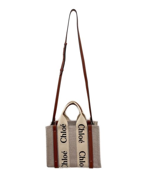 Chloe（クロエ）Chloe (クロエ) WOODY LOGO スモール アイボリー×ブラウン サイズ:スモール 未使用品の古着・服飾アイテム