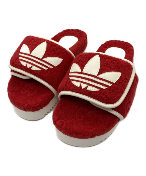 GUCCI（グッチ）GUCCI (グッチ) adidas (アディダス) GG プラットフォーム サンダル レッド サイズ:37 未使用品の古着・服飾アイテム