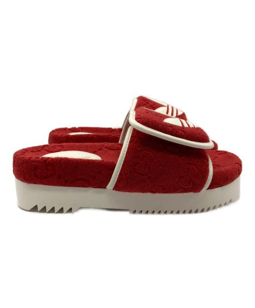 GUCCI（グッチ）GUCCI (グッチ) adidas (アディダス) GG プラットフォーム サンダル レッド サイズ:37 未使用品の古着・服飾アイテム
