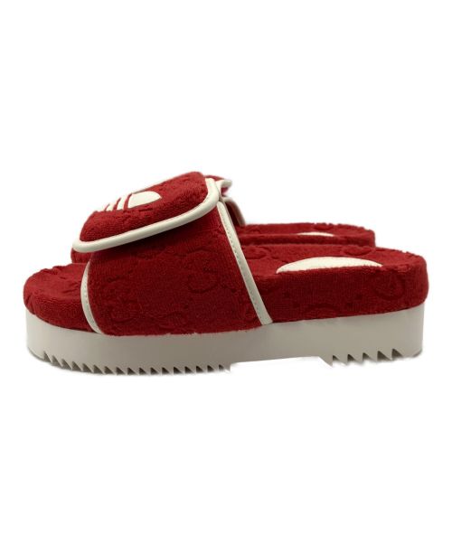 GUCCI（グッチ）GUCCI (グッチ) adidas (アディダス) GG プラットフォーム サンダル レッド サイズ:37 未使用品の古着・服飾アイテム