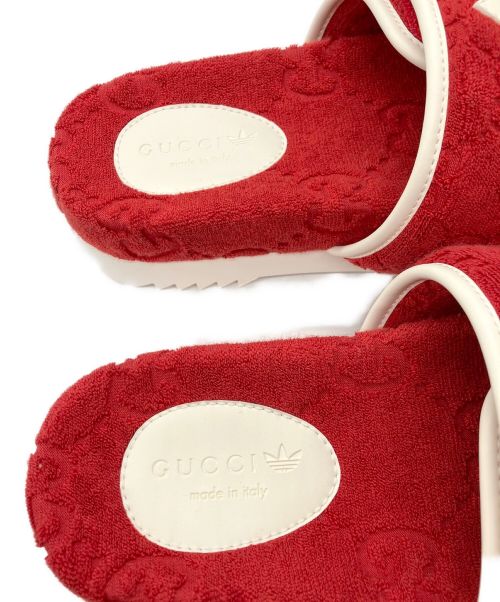 GUCCI（グッチ）GUCCI (グッチ) adidas (アディダス) GG プラットフォーム サンダル レッド サイズ:37 未使用品の古着・服飾アイテム