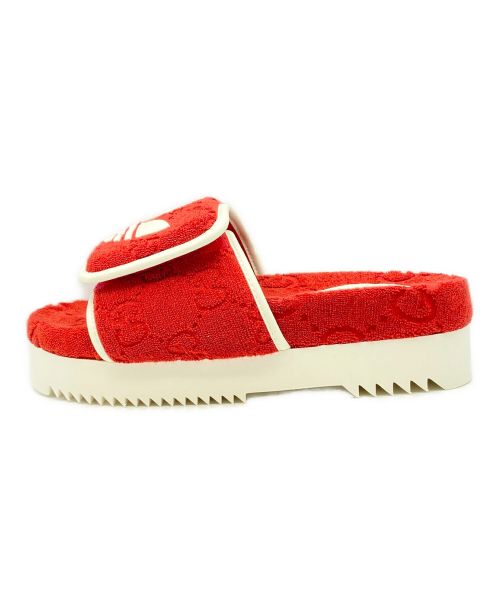 GUCCI（グッチ）GUCCI (グッチ) adidas (アディダス) GG platform sandal レッド サイズ:SIZE 37の古着・服飾アイテム