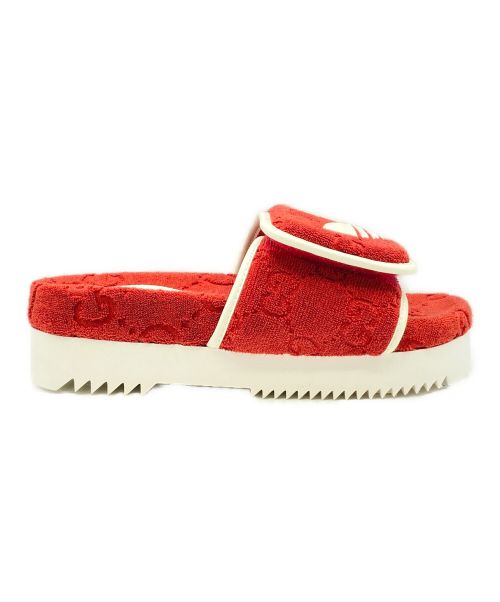 GUCCI（グッチ）GUCCI (グッチ) adidas (アディダス) GG platform sandal レッド サイズ:SIZE 37の古着・服飾アイテム