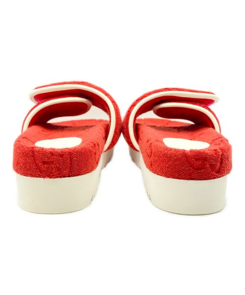 GUCCI（グッチ）GUCCI (グッチ) adidas (アディダス) GG platform sandal レッド サイズ:SIZE 37の古着・服飾アイテム