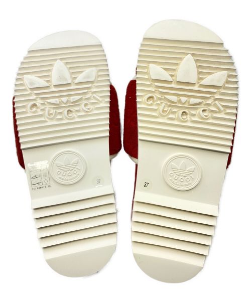 GUCCI（グッチ）GUCCI (グッチ) adidas (アディダス) GG platform sandal レッド サイズ:SIZE 37の古着・服飾アイテム