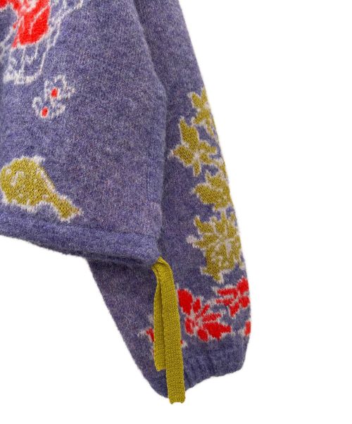 YANYAN（ヤンヤン）YANYAN (ヤンヤン) チャイナボタンニットカーディガン パープル サイズ:Sの古着・服飾アイテム